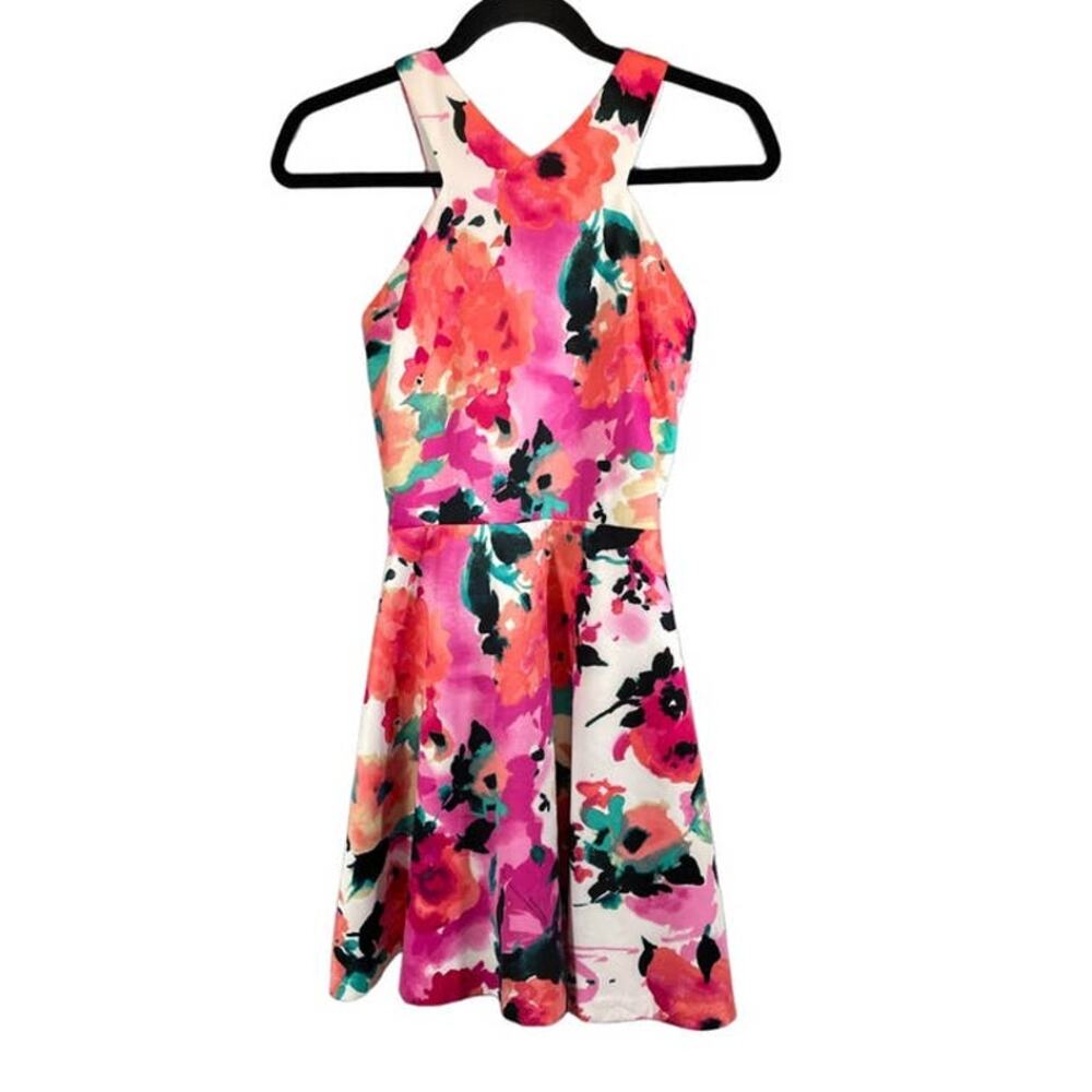 Aqua Floral Dress - Size Small